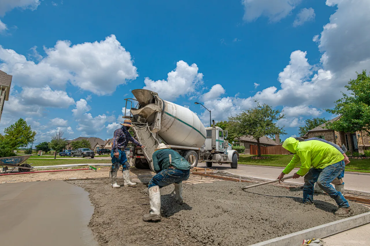 Stock photograph of new concrete placement; not a Spartanburg Concrete crew or project.